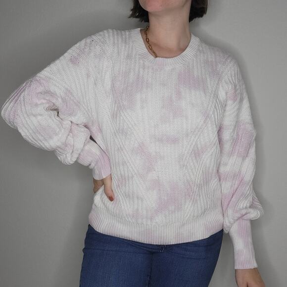 Time & Tru Purple Tie Dye Knit Sweater Size Medium NWT - Picture 1 of 8